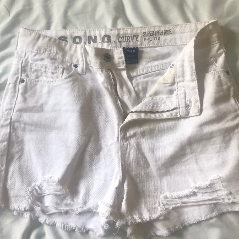 High waisted jean shorts